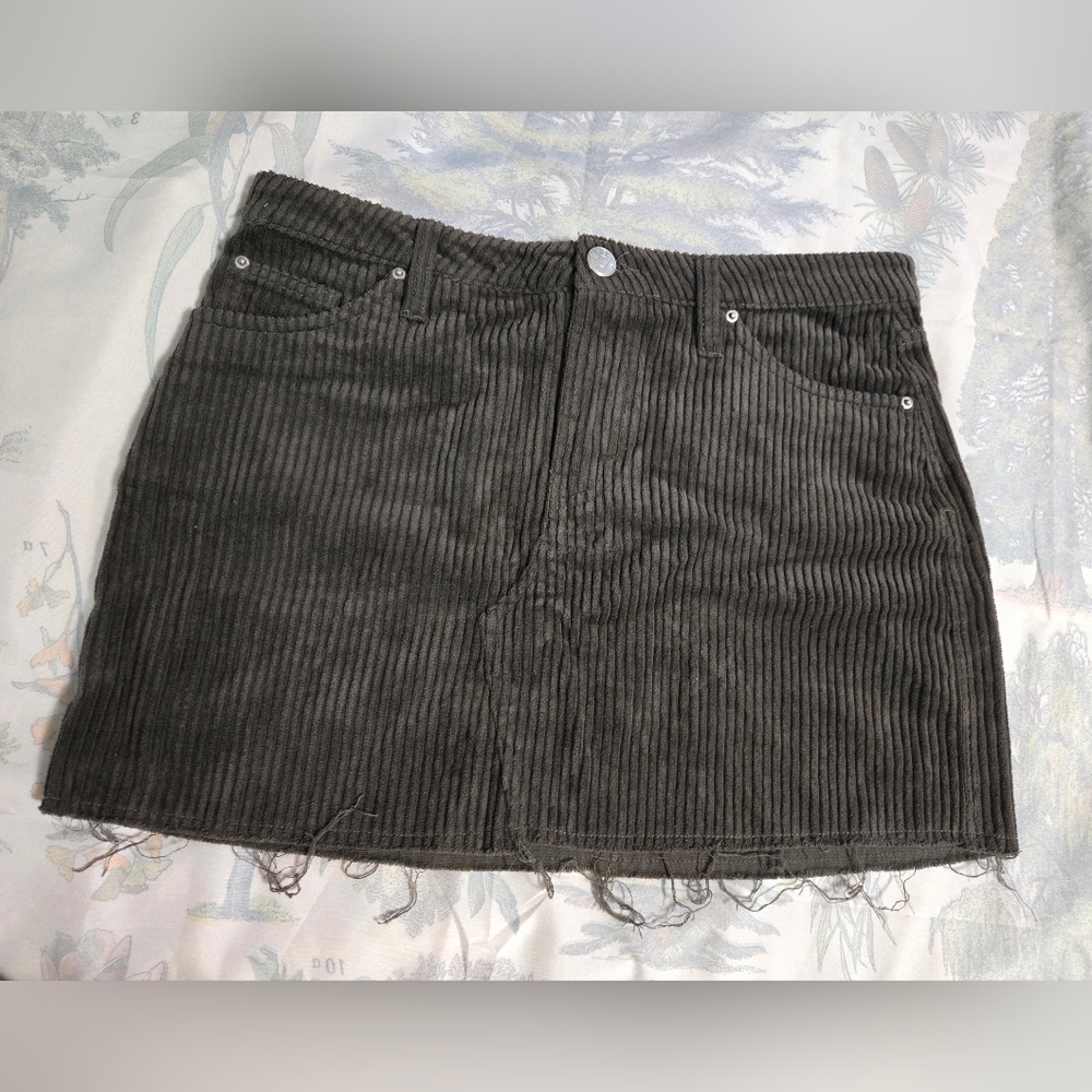 BDG Charcoal Gray Corduroy Mini Skirt